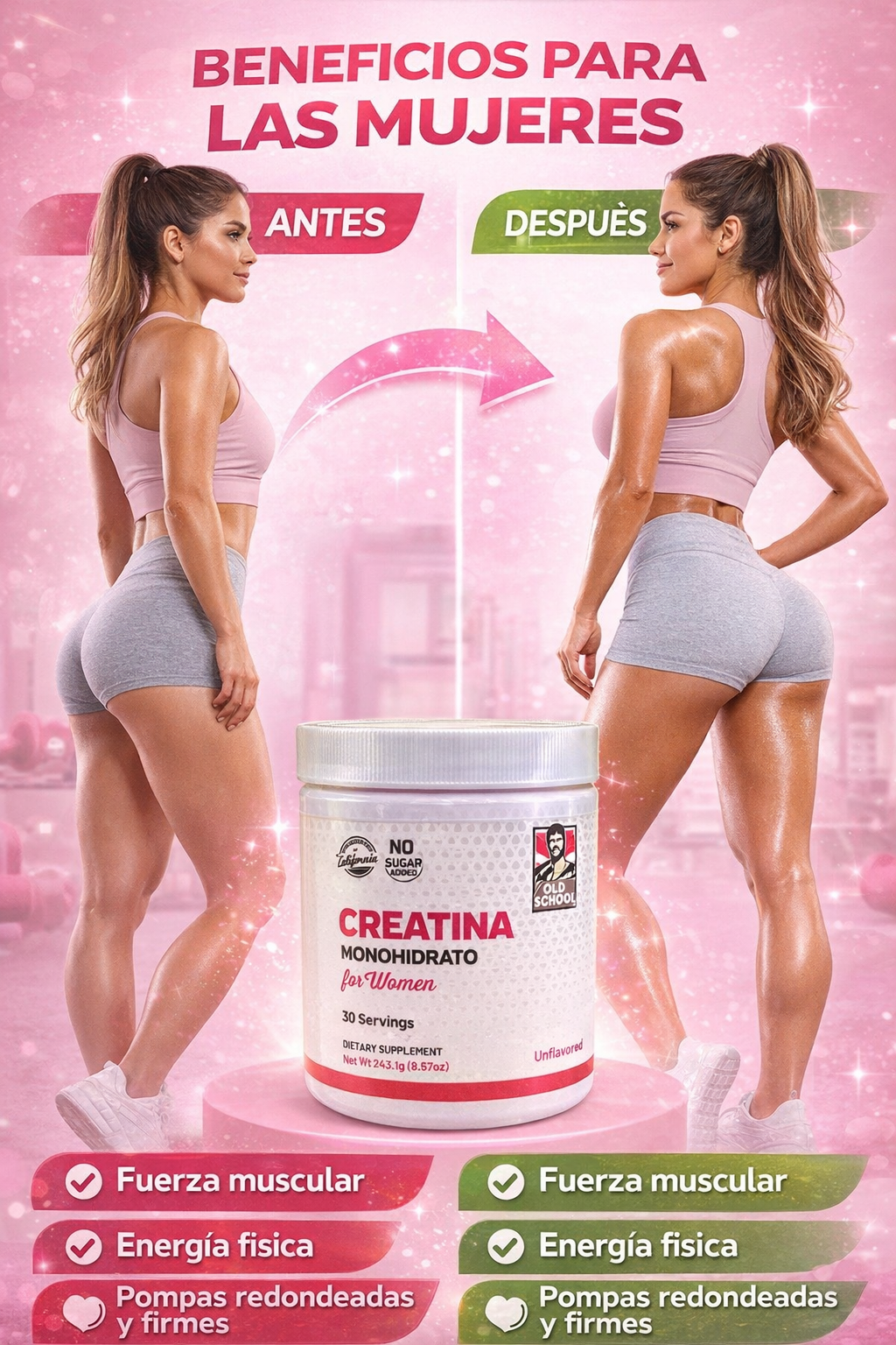 Creatina Old School™ Fórmula Mujer