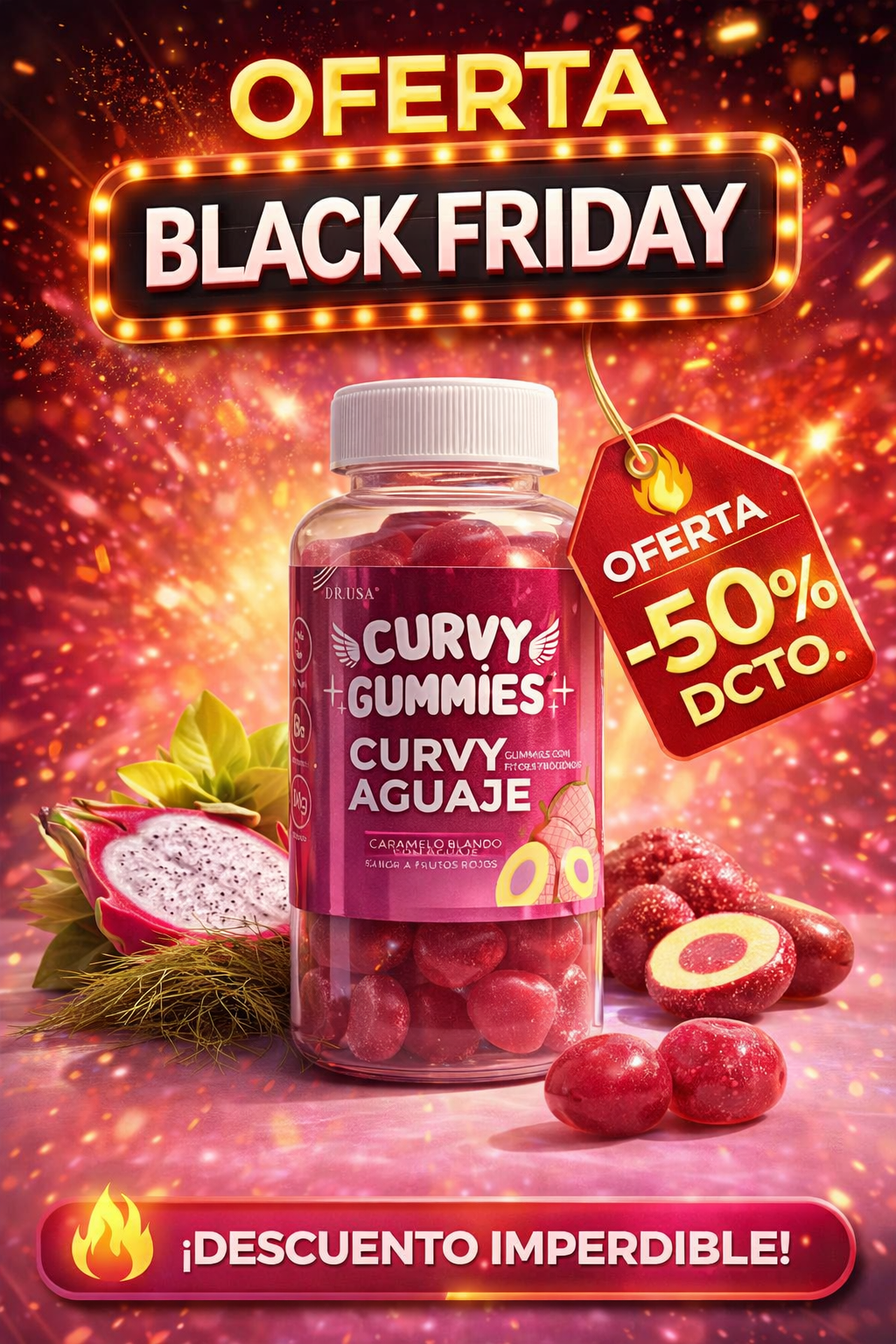 CURVY GUMMIES AGUAJE – La Gomita que Realza tu Figura 🍑