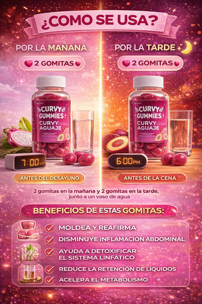 CURVY GUMMIES AGUAJE – La Gomita que Realza tu Figura 🍑